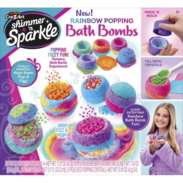 SHIMMER N SPARKLE RAINBOW POPPING BATH BOMBS (17345)