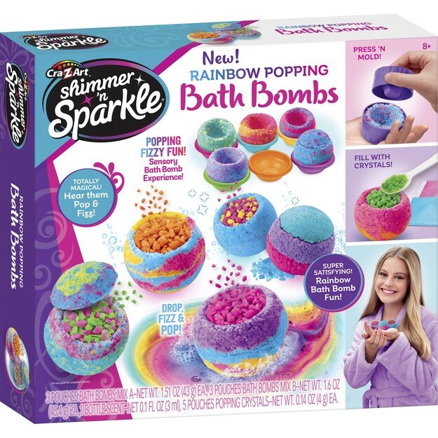 SHIMMER N SPARKLE RAINBOW POPPING BATH BOMBS (17345)