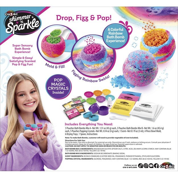 SHIMMER N SPARKLE RAINBOW POPPING BATH BOMBS (17345)