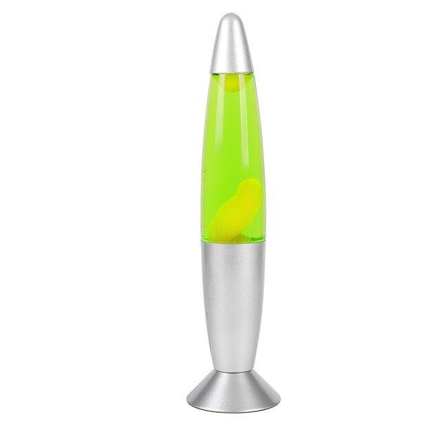 iTotal - LED Lava Lamp w/Green Light - Silver Base and White Wax (XL2676)