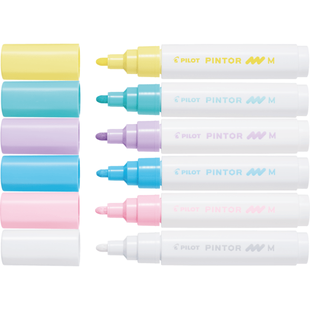 Pilot - Pintor Marker Fine Pastel Mix 6 colors (Medium Tip)
