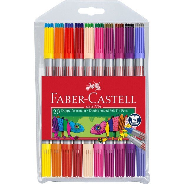 Faber-Castell - Double fibre-tip pen wallet of 20 (151119)