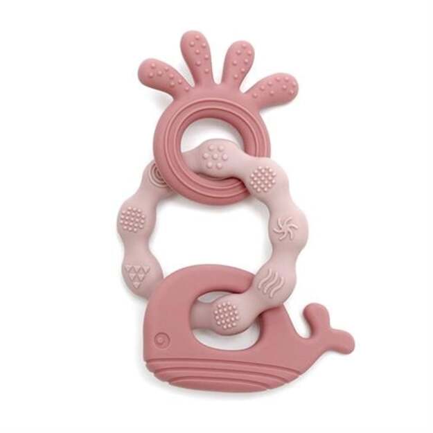 Magni - Teether bracelet silicone with silicone appendix - Dusty rose (5552)