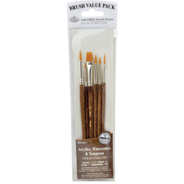 Royal & Langnickel - Gold Taklon 6 pcs. Brush set (302522)