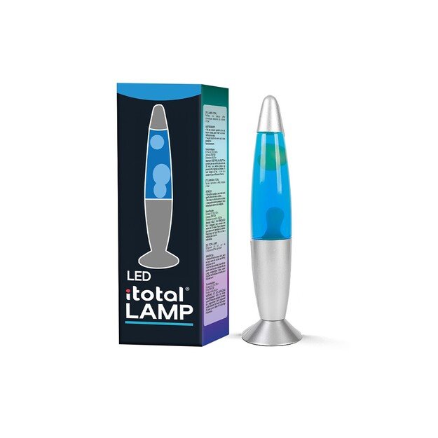 iTotal - LED Lava Lamp w/Blue Light - Silver Base and White Wax (XL2674)