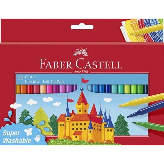 Faber-Castell - Felt Tip Pen Castle Pack of 50 in Cardboard Box (554204)