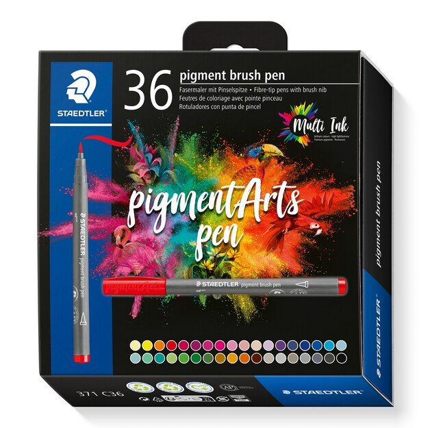 Staedtler - Brush Pen Pigment, 36 pcs (371 C36)