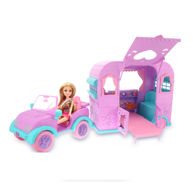 Sparkle Girlz - Doll w. Jeep And Caravan (100176)