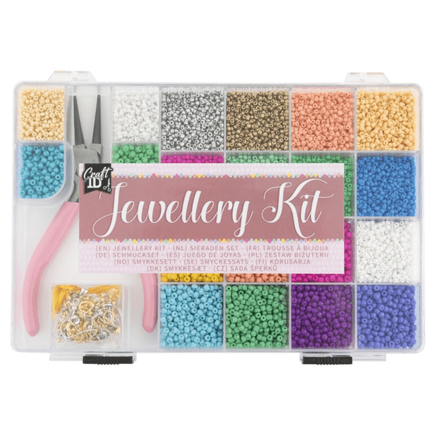 Craft ID - Seed bead jewellery making kit, 20 colours beads (CR1400/GE)