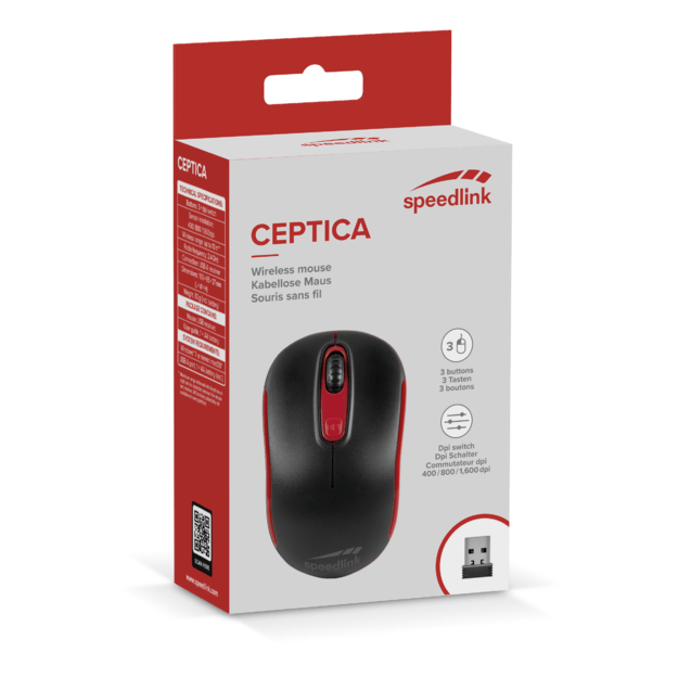 Speedlink - CEPTICA Mouse - Wireless, black-red