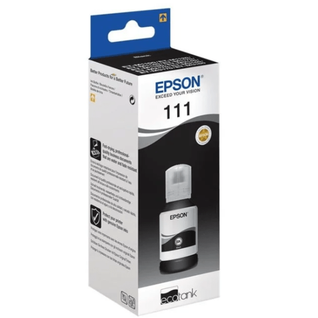 Epson - T111 EcoTank Pigmented Black Ink Bottle