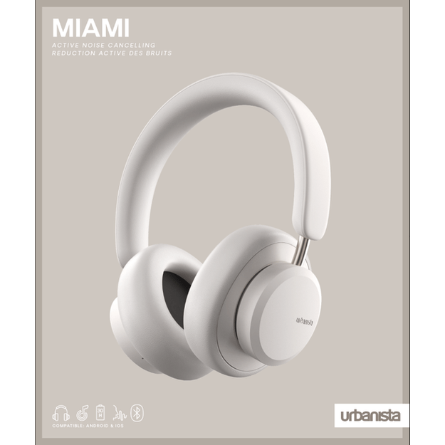 Urbanista - Miami White Pearl Wireless ANC Headphones