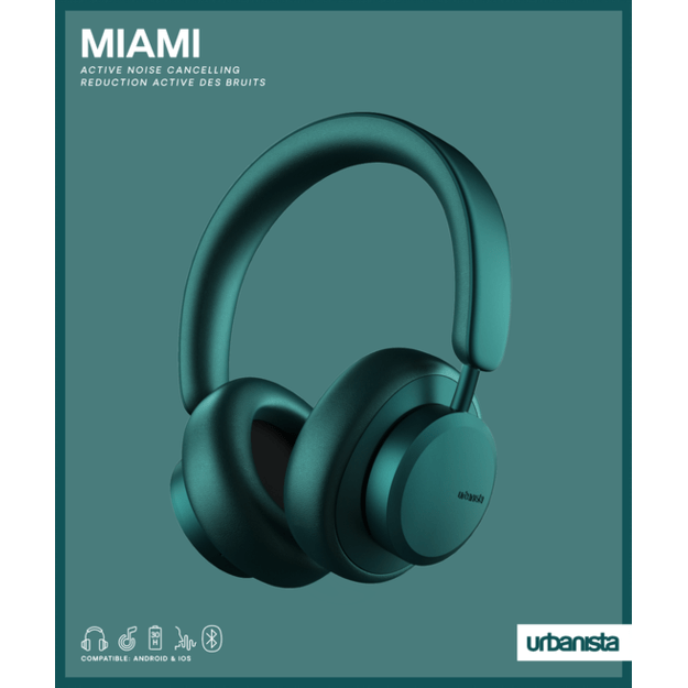 Urbanista - Miami Teal Green Wireless ANC Headphones