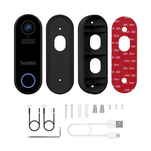 Hombli - Smart Doorbell 2 Promo Pack (Doorbell 2 + Chime 2) Black