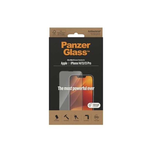 PanzerGlass - Screen Protector Apple iPhone 14 - 13 - 13 Pro - Ultra-Wide Fit