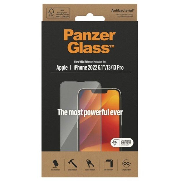 PanzerGlass - Screen Protector Apple iPhone 14 - 13 - 13 Pro - Ultra-Wide Fit