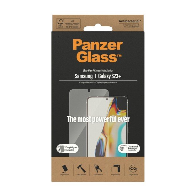 PanzerGlass - Screen Protector Samsung Galaxy S23+ - Ultra-Wide Fit m. EasyAligner