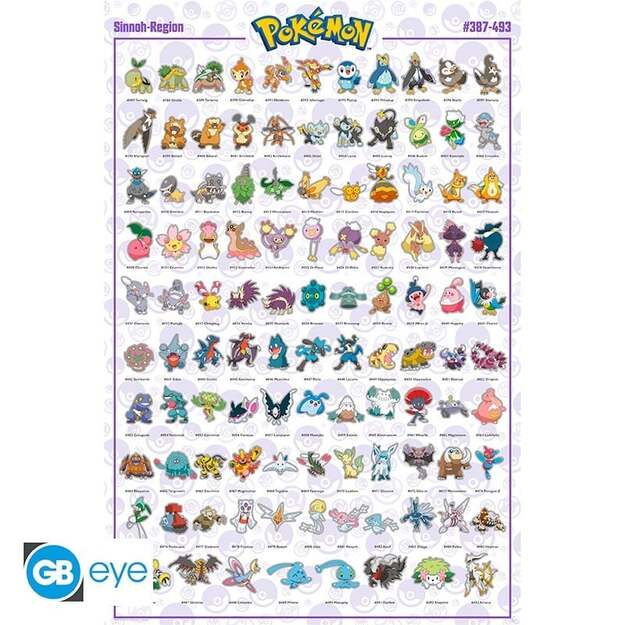 POKEMON - Poster Maxi 91.5x61 - Sinnoh Pokemon