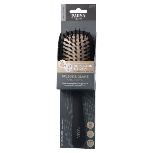 Parsa - Keratin Care & Shine Paddle Brush - Black