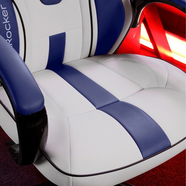 Xrocker Maverick Height Adjustable Office Gaming Chair - White And Blue