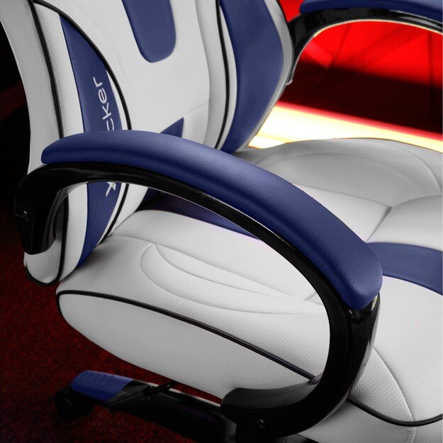 Xrocker Maverick Height Adjustable Office Gaming Chair - White And Blue