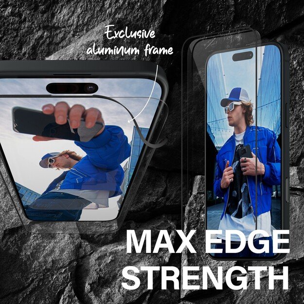 PanzerGlass - Screen Protection - iPhone 16 Pro Max - Aluminium Frame - Ultra Wide Fit