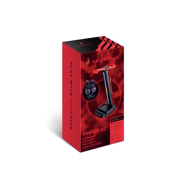 SUREFIRE - Vinson N2 Dual Gaming RGB MF Headset Stand, Black