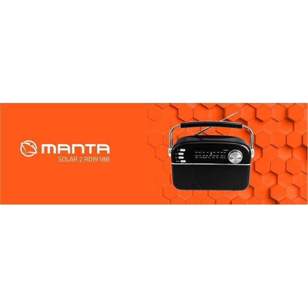 Manta - FM/AW/SW portable radio with solar panel