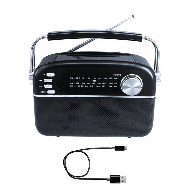 Manta - FM/AW/SW portable radio with solar panel