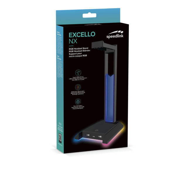 Speedlink - EXCELLO NX RGB Headset Stand, USB 2.0 Hub, black