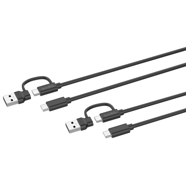 Speedlink - STREAM Play & Charge USB-C/A to USB-C Cable Set, black