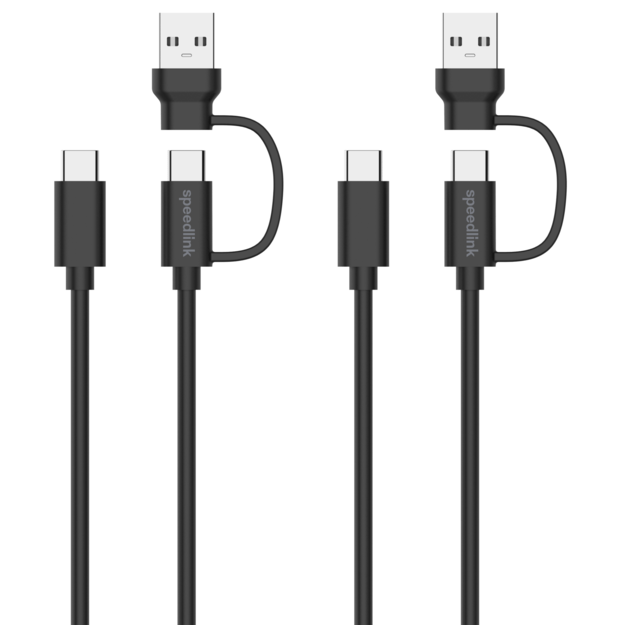 Speedlink - STREAM Play & Charge USB-C/A to USB-C Cable Set, black