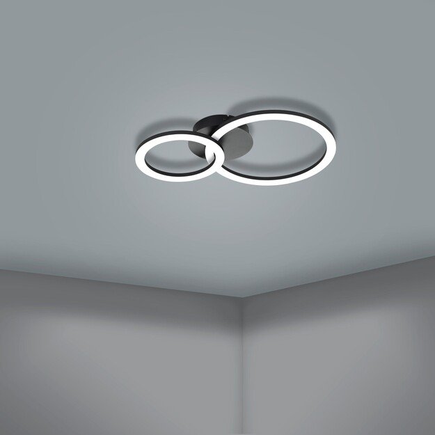 EGLO - Paranday-Z ceiling lamp w/circles black 44.5x30 - TW - Zigbee, Bluetooth