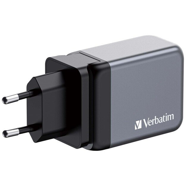 Verbatim - GNC-65 GaN Charger 3 Port 65W USB-A/USB-C