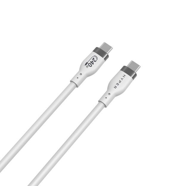 Hyper - 2M Silicone 240W USB-C Charging Cable - White