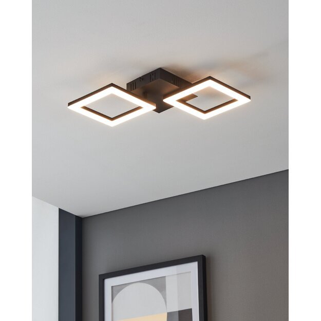 EGLO - Paranday-Z ceiling lamp with squares black 47x22.5 - TW - Zigbee, Bluetooth