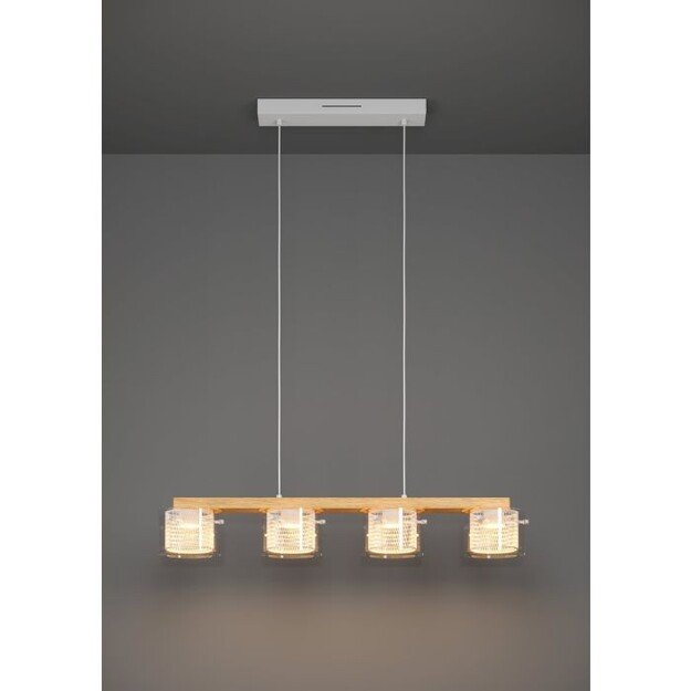 EGLO - Portico-Z long table pendant natural and clear L88 - RGB + TW - Zigbee, Bluetooth