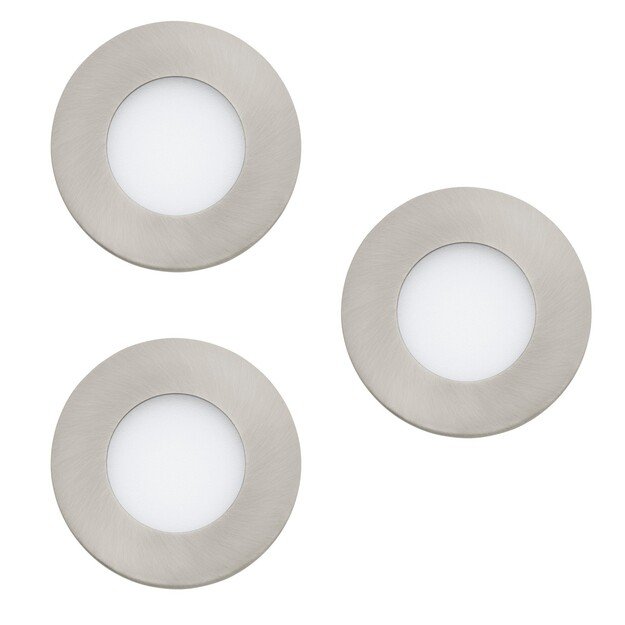 EGLO - Set of 3x Fueva-Z recessed brushed steel Ø8.5 - TW - Zigbee, Bluetooth