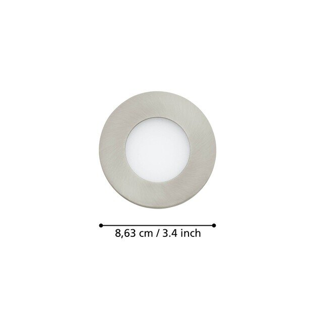 EGLO - Set of 3x Fueva-Z recessed brushed steel Ø8.5 - TW - Zigbee, Bluetooth