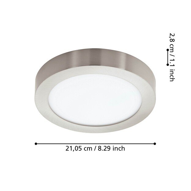 EGLO - Fueva-Z ceiling lamp brushed steel Ø21 - TW - Zigbee, Bluetooth