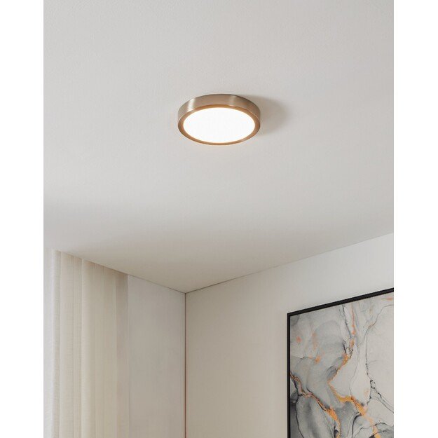 EGLO - Fueva-Z ceiling lamp brushed steel Ø21 - TW - Zigbee, Bluetooth