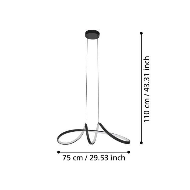 EGLO - Calarossa-Z pendant black 70.5x23 - RGB + TW - Zigbee, Bluetooth