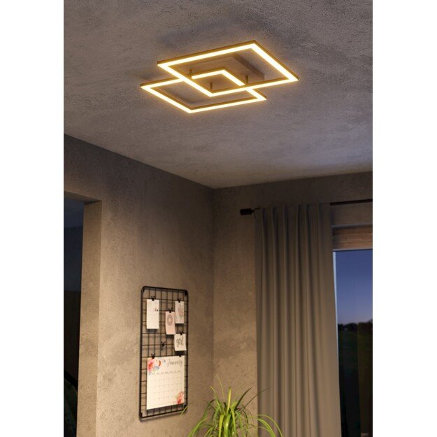 EGLO - Lomaltas-Z ceiling lamp black and oak 49.5x77 - TW - Zigbee, Bluetooth