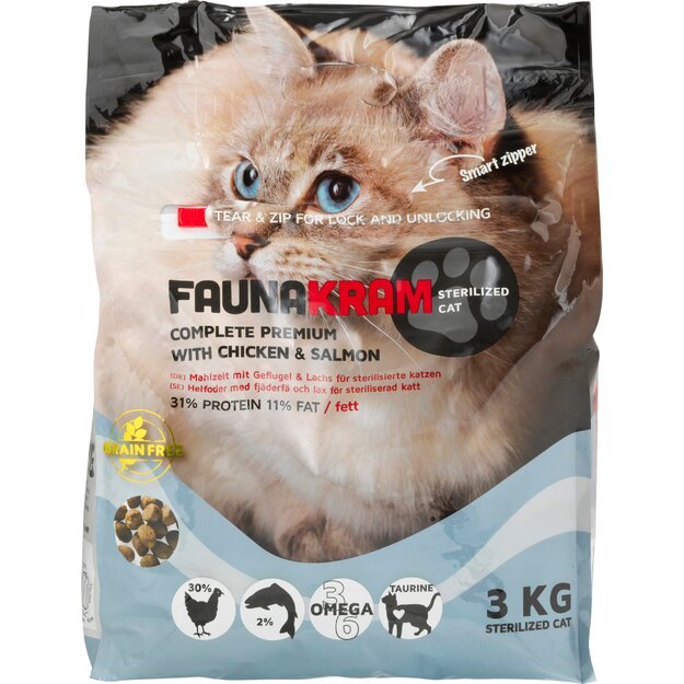 Faunakram - Premium Meal with Chicken and Salmon - 3kg