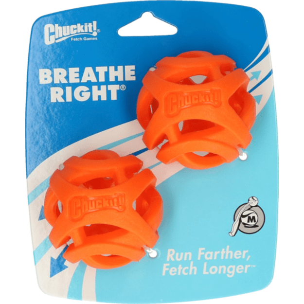 Chuckit - Breathe Right Fetch Ball Medium  6,5cm 2 pk - (CHUC32141)