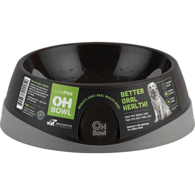 LICKI MAT - Dog Bowl Oral Hygiene Bowl M Black Ø22X7,2Cm - (645.5210)