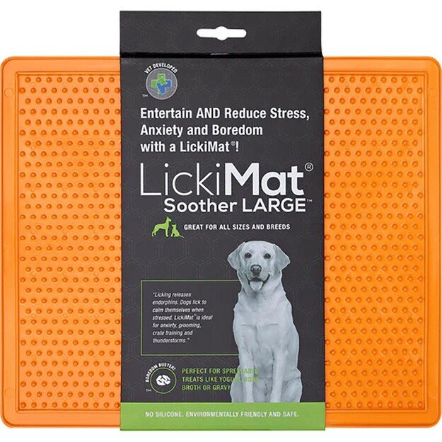 LICKI MAT - Dog Bowl Soother Xl Orange 30,5X25,5Cm - (645.5390)