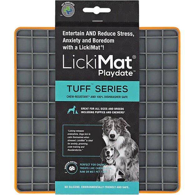 LICKIMAT - Dog lick mat Playdate Tuff Orange 20Cm - (645.5430)