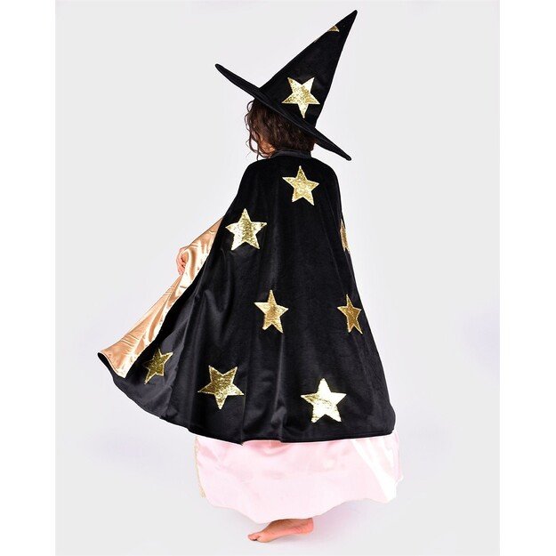 Den Goda Fen - Velvet Cape w. Hat - Black (3-8 years) (F77603)