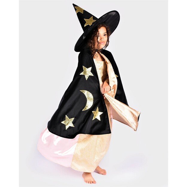 Den Goda Fen - Velvet Cape w. Hat - Black (3-8 years) (F77603)